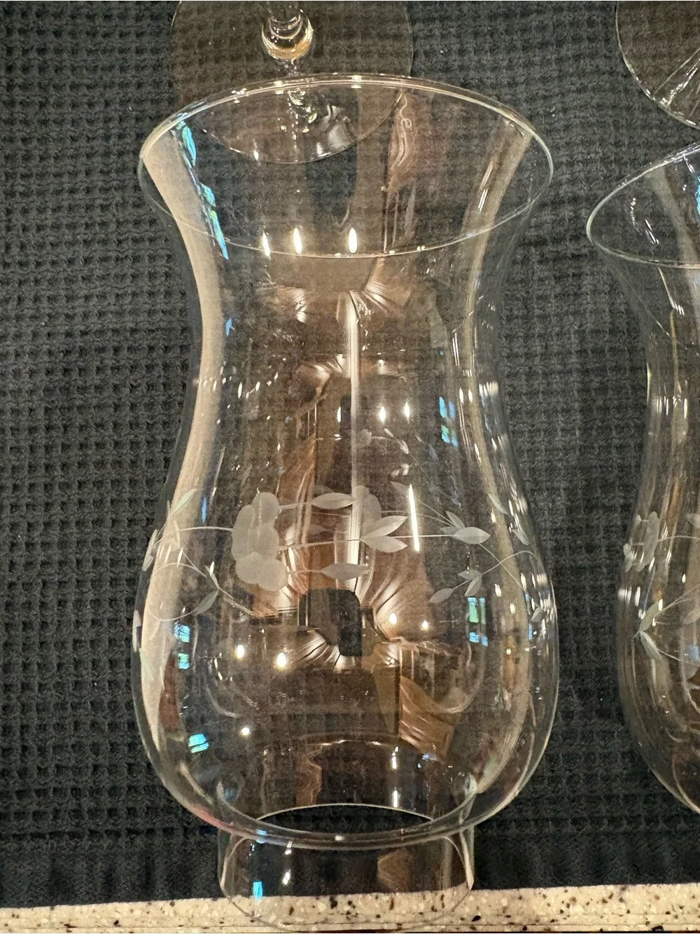 Vintage Princess House Heritage crystal hurricane candle holders (pattern #428)